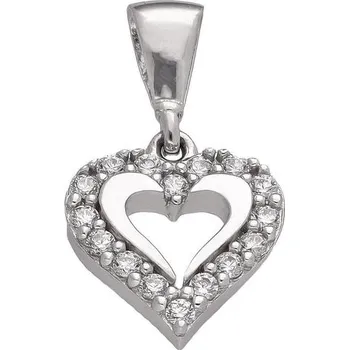 Přívěsek Zlaton Přívěsek bílé zlato srdce se zirkony 0.9g 001651312191