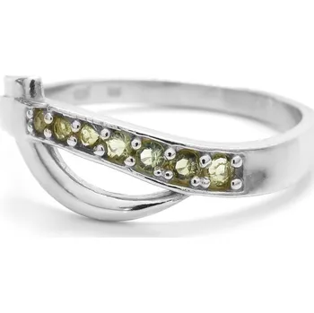 Prsten Stříbrný prsten vltavín Liberty - 49