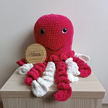 plyšák Chobotnice velká Růžovo - bílá