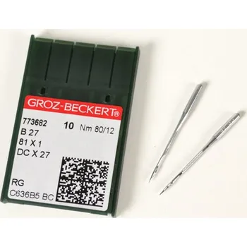 Strojové jehly GROZ-BECKERT 80 pro overlocky / průmyslové stroje - balení 10 ks
