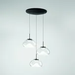 Fabas 3755-47-241 Brena, závěsné svítidlo z čirého skla, 3x10W LED 2700/3000/4000K krokové stmívání, prům. 35cm