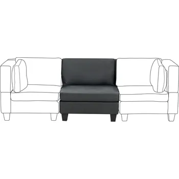 Křeslo 1místný černý polstrovaný modul křeslo z imitace kůže s polštářem modulární prvek pohovky Beliani