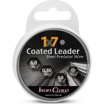 Iron Claw ocelové lanko potažené 1x7, 12 kg černé