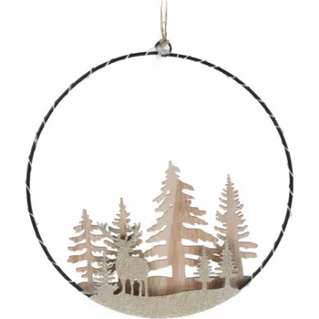 Vánoční dekorace Home Styling Collection Dekorativní vánoční LED k zavěšení, sob, Ø 20 cm