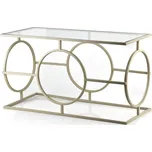 Hranatý stůl Cedric 80 cm zlatý/čirý