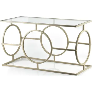 Konferenční stolek Hranatý stůl Cedric 80 cm zlatý/čirý