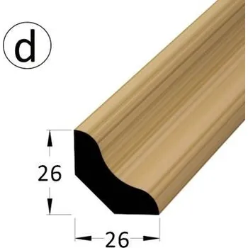 Podlahová lišta Vzorek - podlahová soklová lišta 26*26 dýha dub V-2787