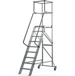 Pojízdný plošinový žebřík ALOFT, 9 příček, výška 1800 mm