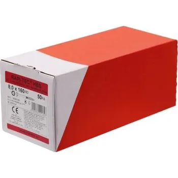 Vrut HPM TEC RAPI-TEC HBS 8,0x160/80+R (balení 50 ks) - stavební vruty do dřeva, polozávit, pozink, zápustná hlava, TORX T40