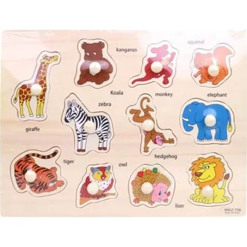 Dřevěná hračka Dřevěná vkládačka, zvířátka, 30 x 22,5 cm