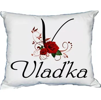 Dekorativní polštářek Polštář se jménem VLAĎKA Bílý (polštářek dámské jméno )