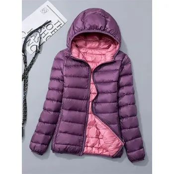 Oboustranná bunda s podšívkou z kachního peří Barva: Purpurová, Velikost: XL