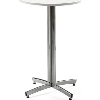 Jídelní stůl Barový stůl SANNA, Ø700x1050 mm, chrom/bílá