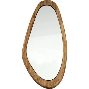 Zrcadlo By-Boo Hnědé dřevěné závěsné zrcadlo Laban 85 x 40,5 cm