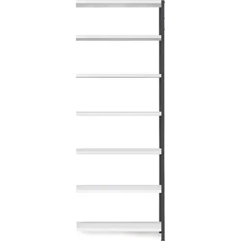 Dílenský regál Kovový regál IDEAL, přídavný, 7 polic, 2500x1005x400 mm, tmavě/světle šedá