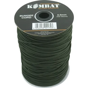 Lany KOMBAT UK Elastická šňůra gumolano ⌀2,5mm balení 200 metrů Olive Drab Bungee cord