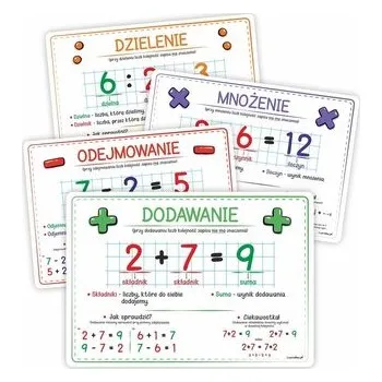 Předškolní výuka Plansze edu - Działania matematyczne 4 karty