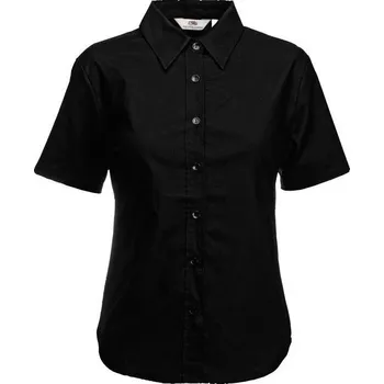 Dámská košile Fruit of the Loom Dámská oxfordská košile s krátkým rukávem Barva: Černá, Velikost: S F701