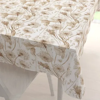 ubrus Bavlněný obdélníkový ubrus Sandra SA-518 Podzimní pampelišky na bílém 50x100 cm