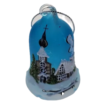 Vánoční dekorace Zvonek 7cm sv. modrá vánoční dekorace