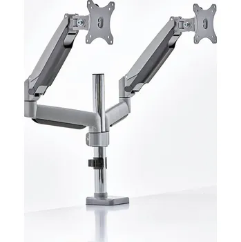 Držák na projektor Držák na 2 monitory, plynová pružina, stříbrný