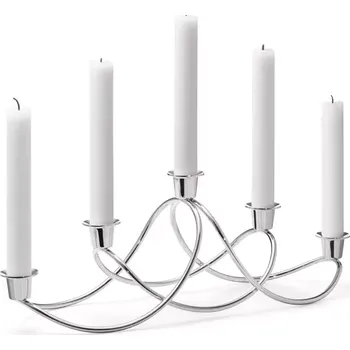 Luxusní adventní svícen Georg Jensen z ušlechtilé oceli,varianty Harmony stříbrný