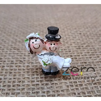 Svatební dekorace Novomanželé keramika samolepicí - novomanželé II