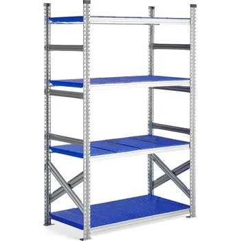 Dílenský regál Regál na potraviny TRANSFORM, 1970x1200x600 mm, modré police