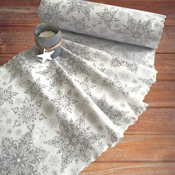 Vánoční dekorace Vánoční běhoun v metráži - Bicolor - Hvězda 38 pouze střih