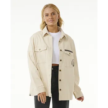 Pánská bunda Bunda Rip Curl SOLEIL EMBROIDERED DENIM JACKE Off White velikost M