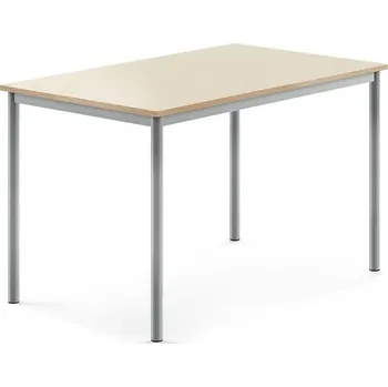 Jídelní stůl Stůl BORÅS, 1200x800x760 mm, stříbrné nohy, HPL deska, bříza