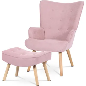Křeslo Křeslo s podnožkou růžové ALF PINK2