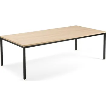 Jednací stůl Jednací stůl QBUS, 2400x1200 mm, 4 nohy, černý rám, dub