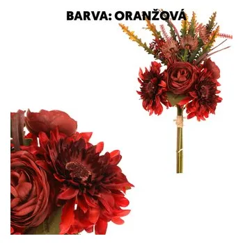 umělá květina Kytice z podzimních květin - umělá, barva oranžová.