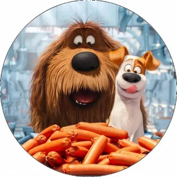 Jedlá dekorace na dort Jedlý papír Tajný život mazlíčků Max a Duke 19,5 cm