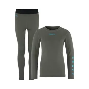 Set dětského termoprádla Set CRAFT CORE Warm Baselayer Junior šedá 74