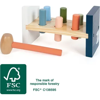 Dřevěná hračka Small Foot Zatloukačka lední medvěd „Arctic“