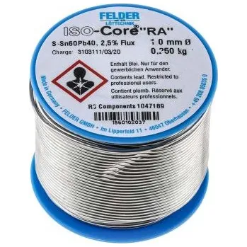 Páječka Olověná pájka Drát 1mm bod tání plus 183°C 40procent olova 60procent cínu 250g Felder Lottechnik
