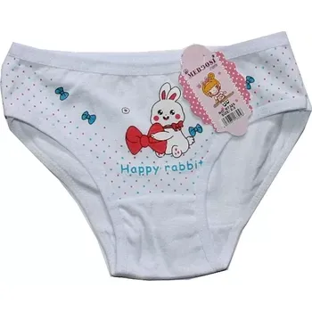 Dívčí spodní kalhotky s potiskem zajíček 325 bílé 220/38