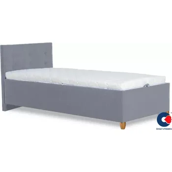 Postel Postel ALMA s lamelovým roštem 2, 200x90, šedá (č.43/nohy buk)