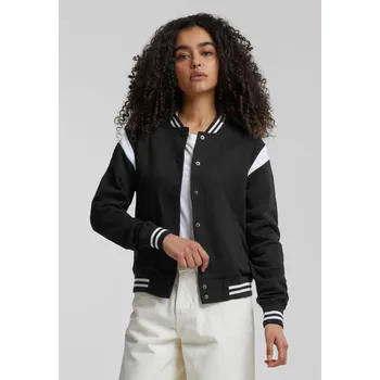 Dámská casual bunda Dámská inset College Sweat Jacket blk/wht Urban Classics černá 2539464