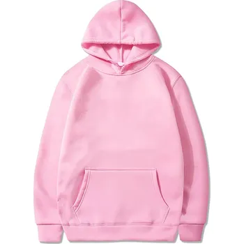 Pánská mikina Pánská jednobarevná mikina s kapuci Barva: Růžová, Velikost: S