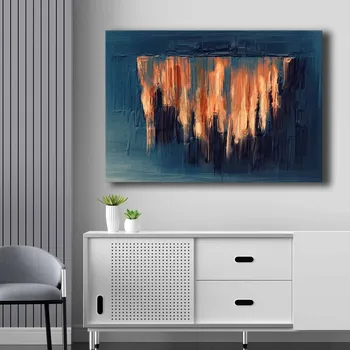 Obraz ASIR Obraz na plátně ArtGALINI – Modrá a oranžová abstrakce