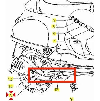 Brzda pro motocykl Piaggio Lanko zadní brzdy 665912