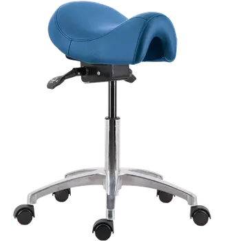 SADDLE 01, pracovní židle sedlová, ekokůže modrá