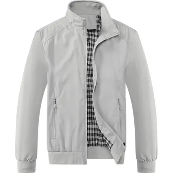 Pánská softshellová bunda Pánský bomber s kostkovanou podšívkou Velikost: L, Barva (Varianta): 0149 gray