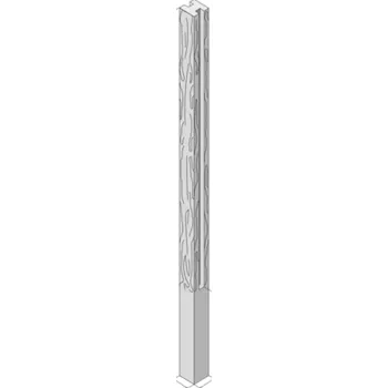 Plotový sloupek Betonový plotový sloupek průběžný Presbeton pro výšku plotu 240 cm 165x150x3200 mm reliéfní hnědá