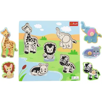 Puzzle TREFL Dřevěná vkládačka Safari