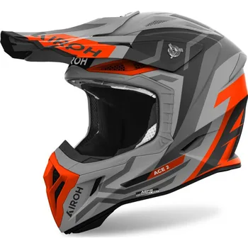 Helma na motorku AIROH přilba AVIATOR ACE 2 Ground grey/orange - L