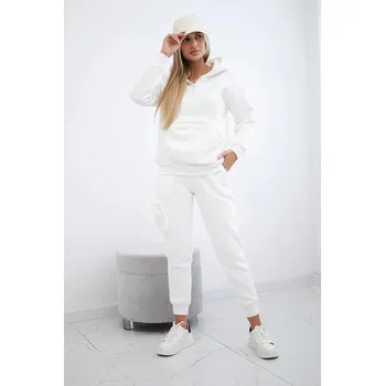 Zateplená tepláková souprava s velkou kapsou model 9324 barva ecru